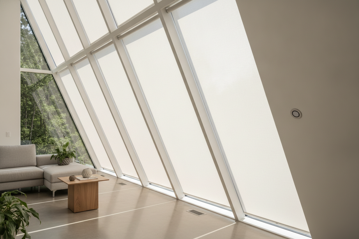 Why Slanted Glass Ruins Normal Window Blinds and Treatments