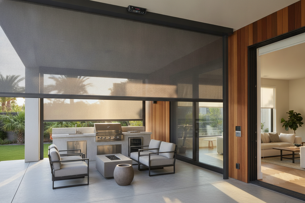 Stop Blinding Your BBQ Guests: My Pull Down Patio Shades Fix