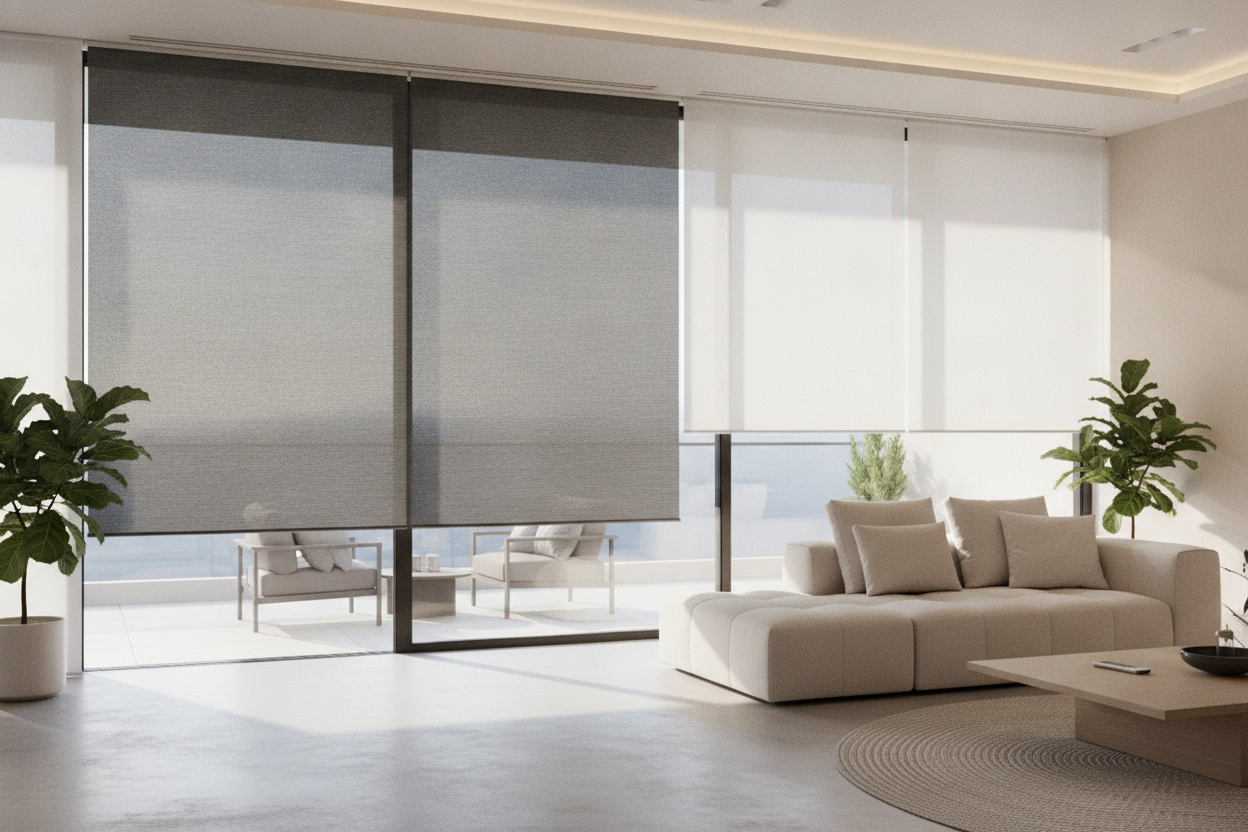Ditch the Patio Umbrella: Get Exterior Solar Shades Motorized Instead