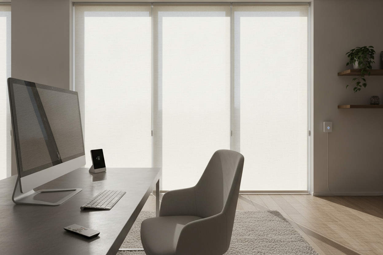 My WFH Screen Glare Was Unbearable Until I Got Motorized Sun Shades