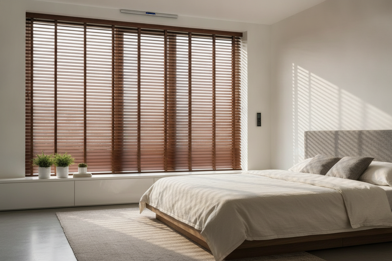 I Finally Found Brown Wood Blinds That Don't Bleach in the Sun