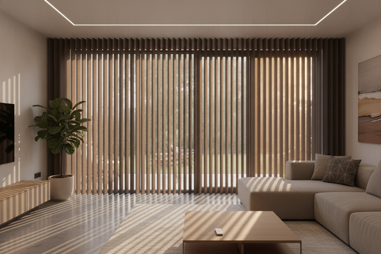 I Put Vertical Brown Blinds in My Living Room (And I Don't Regret It)