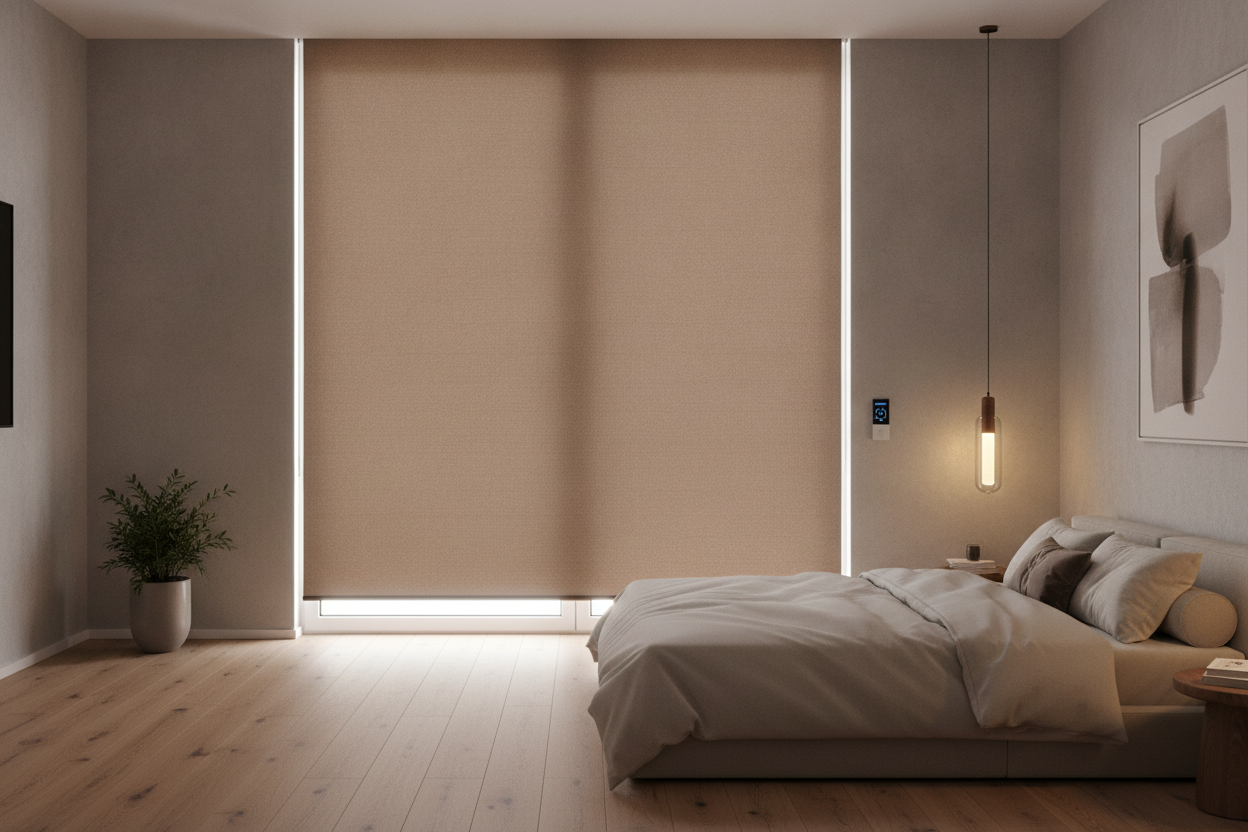 My Bedroom Looked Like a Hospital Until I Got Smart Brown Roller Blinds