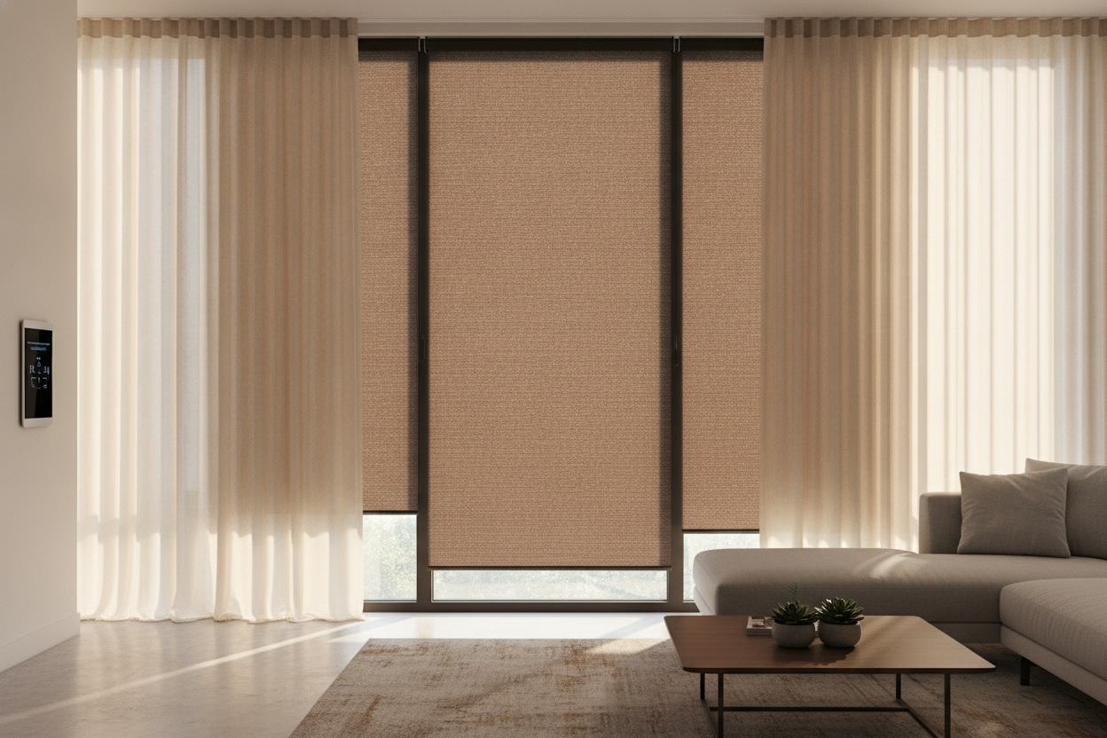 How Layering Brown Blinds With Curtains Saved My Smart Home Vibe
