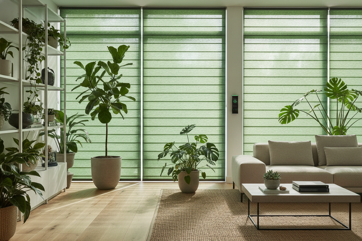 Why I Matched My Smart Blinds Green to My Indoor Jungle