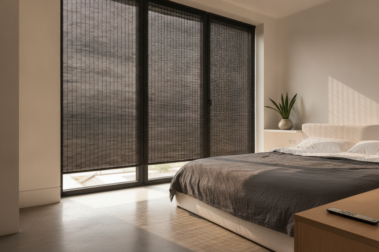 White Shades Ruined My Dark Windows (Try a Black Bamboo Blind)