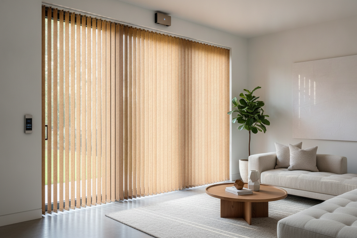 I Swapped My Noisy PVC Sliders for Vertical Blinds Bamboo