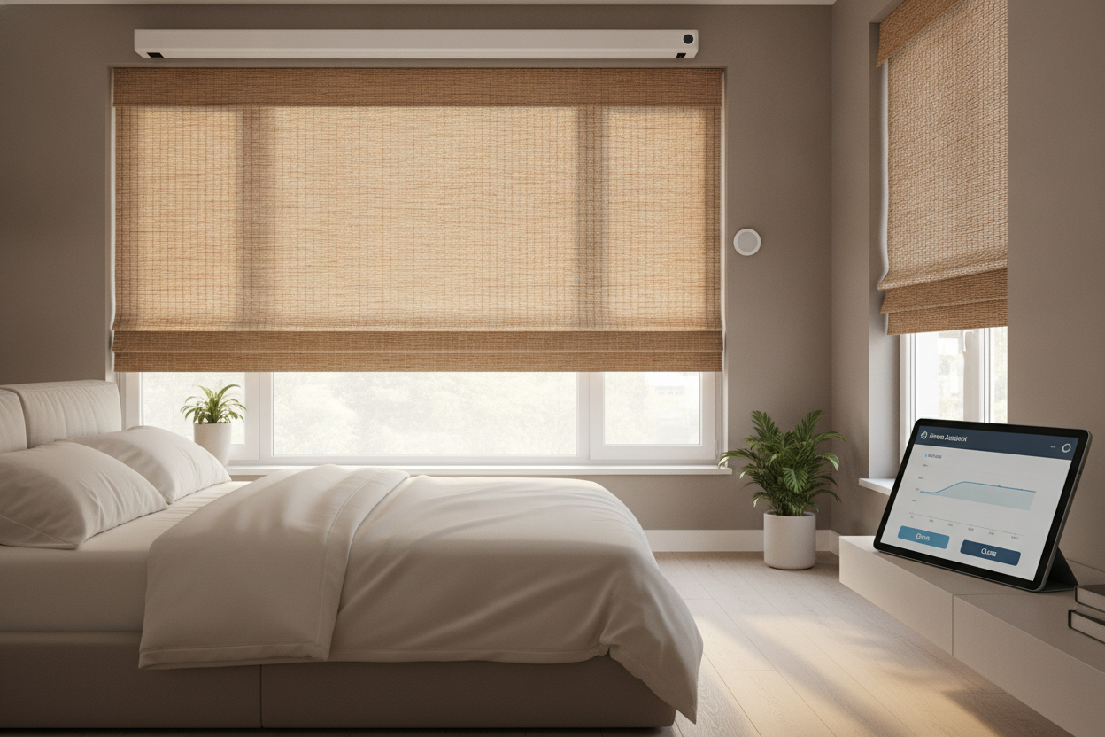 Why I Hooked My Wood Roman Shades Up to a Smart UV Sensor