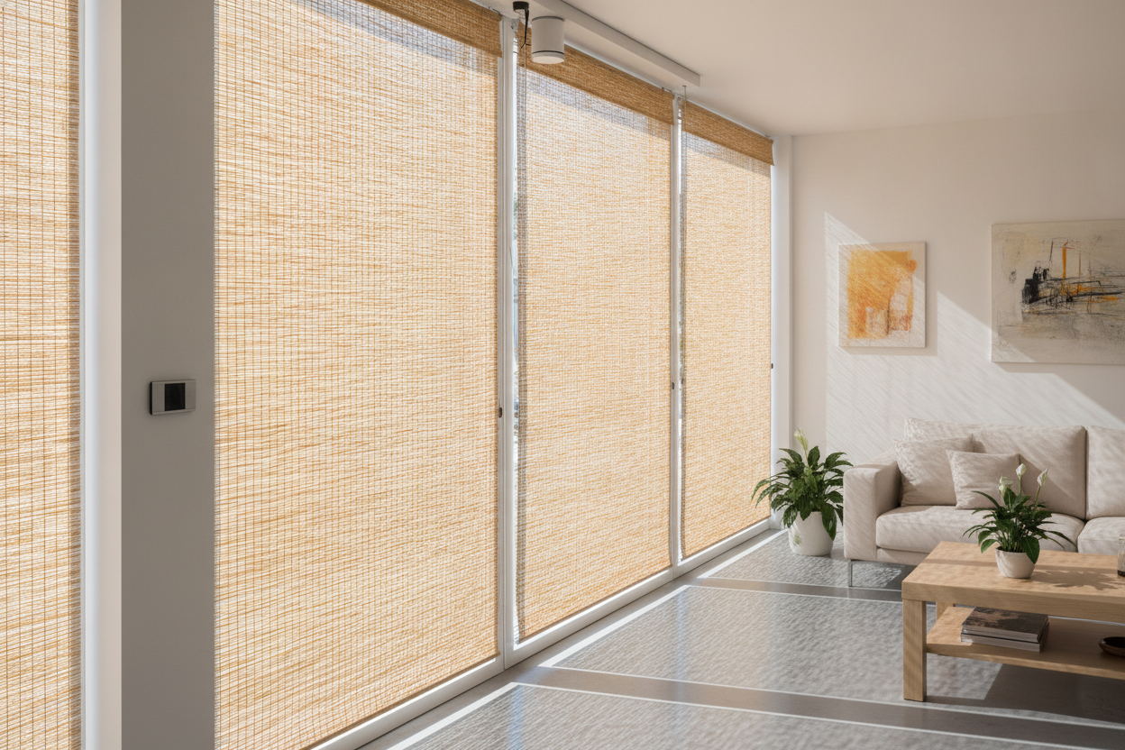 Stop Using Pull Cords: Light Bamboo Roman Shades Need Smart Motors
