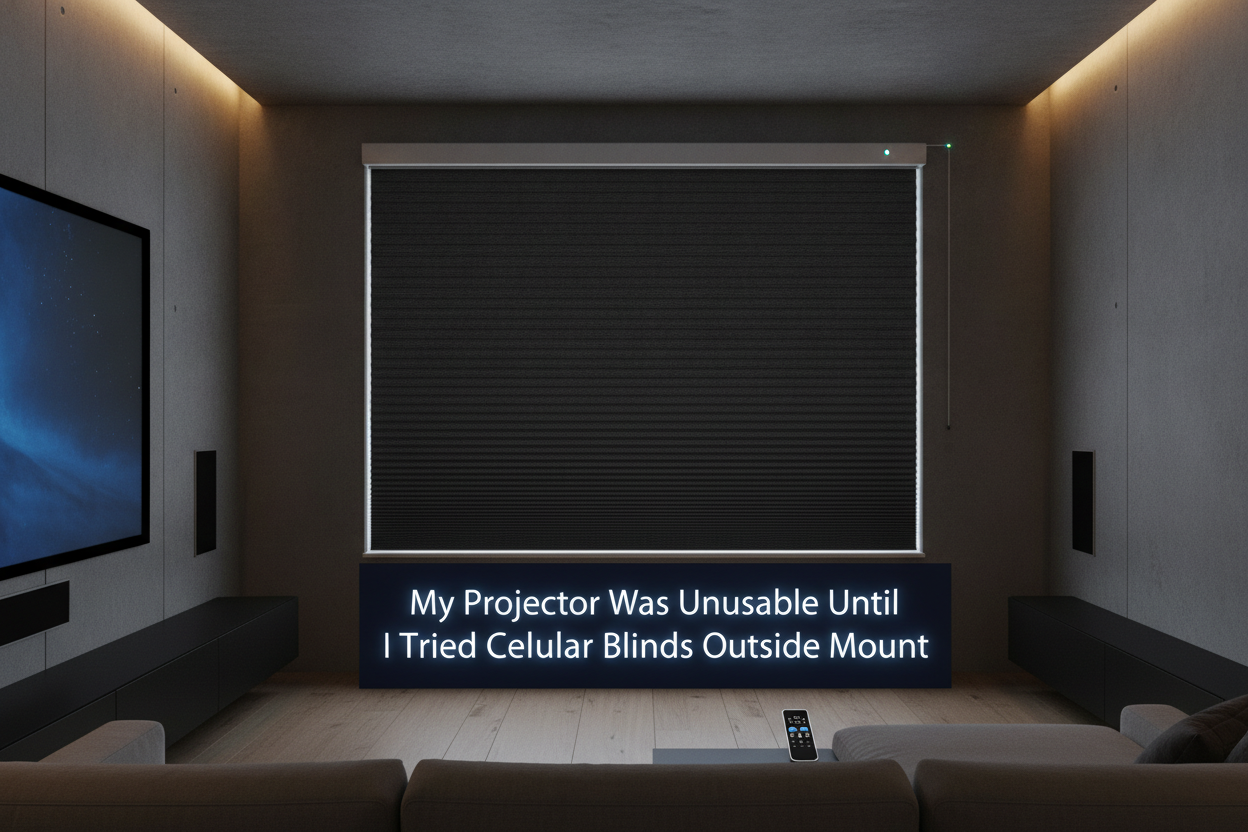 My Projector Was Unusable Until I Tried Cellular Blinds Outside Mount