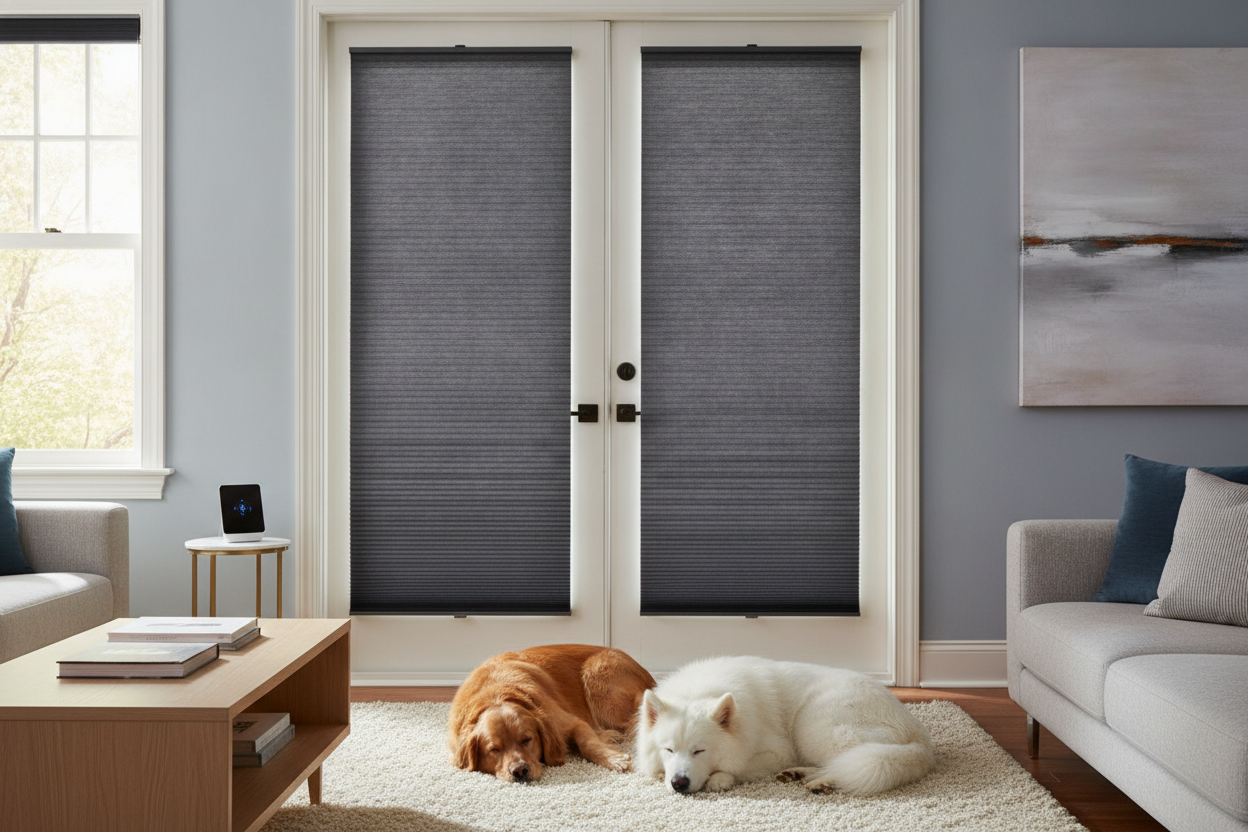 My Dogs Ruined My Door Blinds (Why I Chose Cordless Shades for Doors)