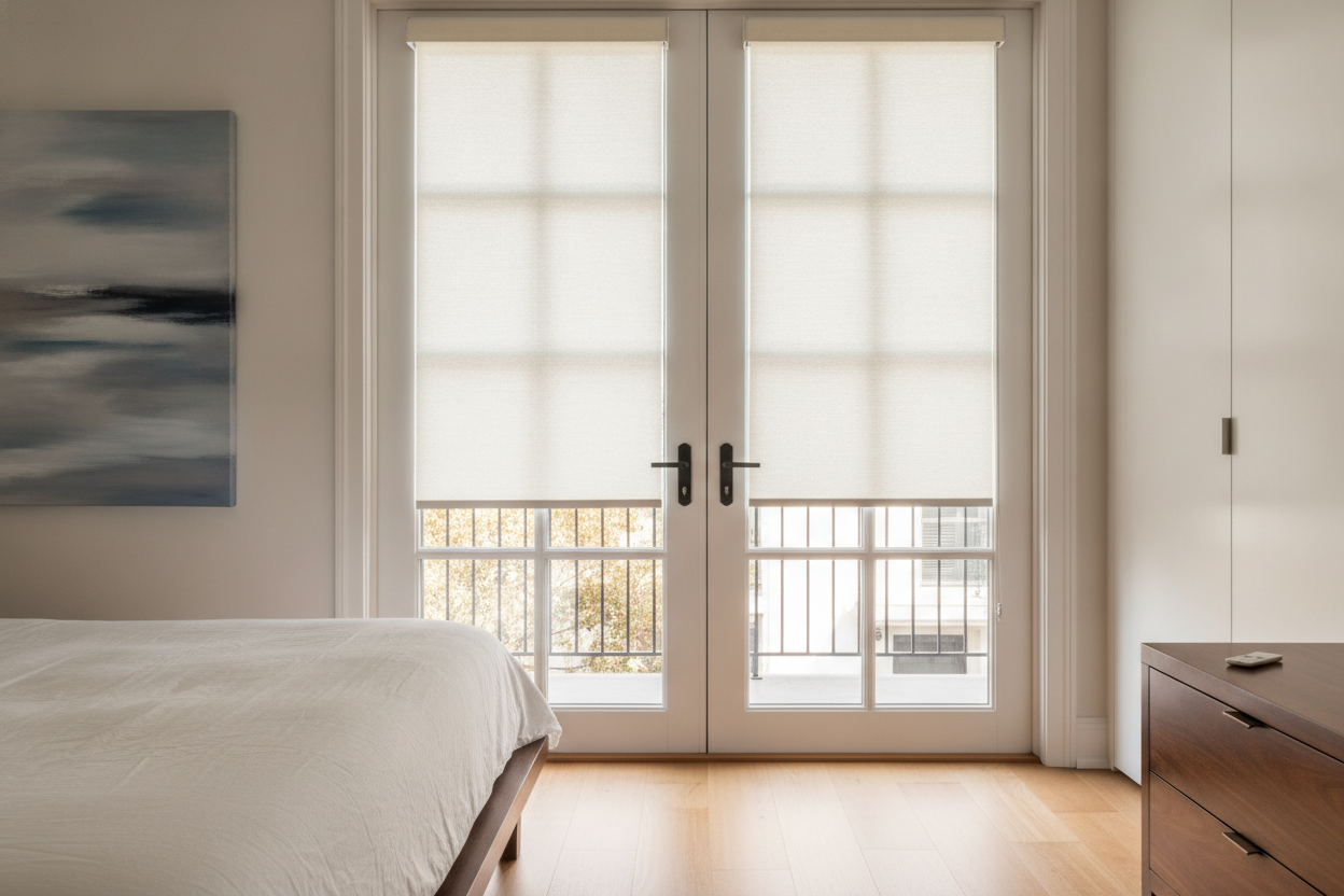 My French Doors Banged Until I Got SmartFit Top Down Bottom Up Shades