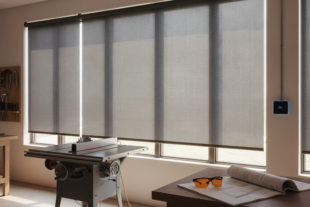 Table Saw Glare Is Terrifying: Why I Finally Bought Motorized Shop Shades