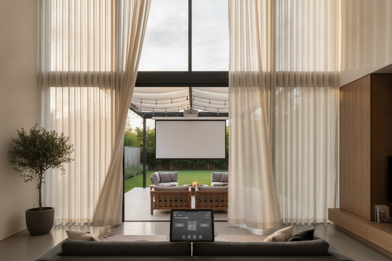 How I Turned a Motorized Backyard Shade Into a Smart Outdoor Theater