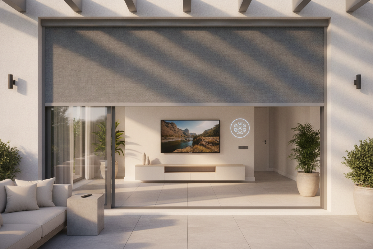 Your Outdoor TV Needs an Outdoor Roll Up Sunshade (Not a Bricker Screen)