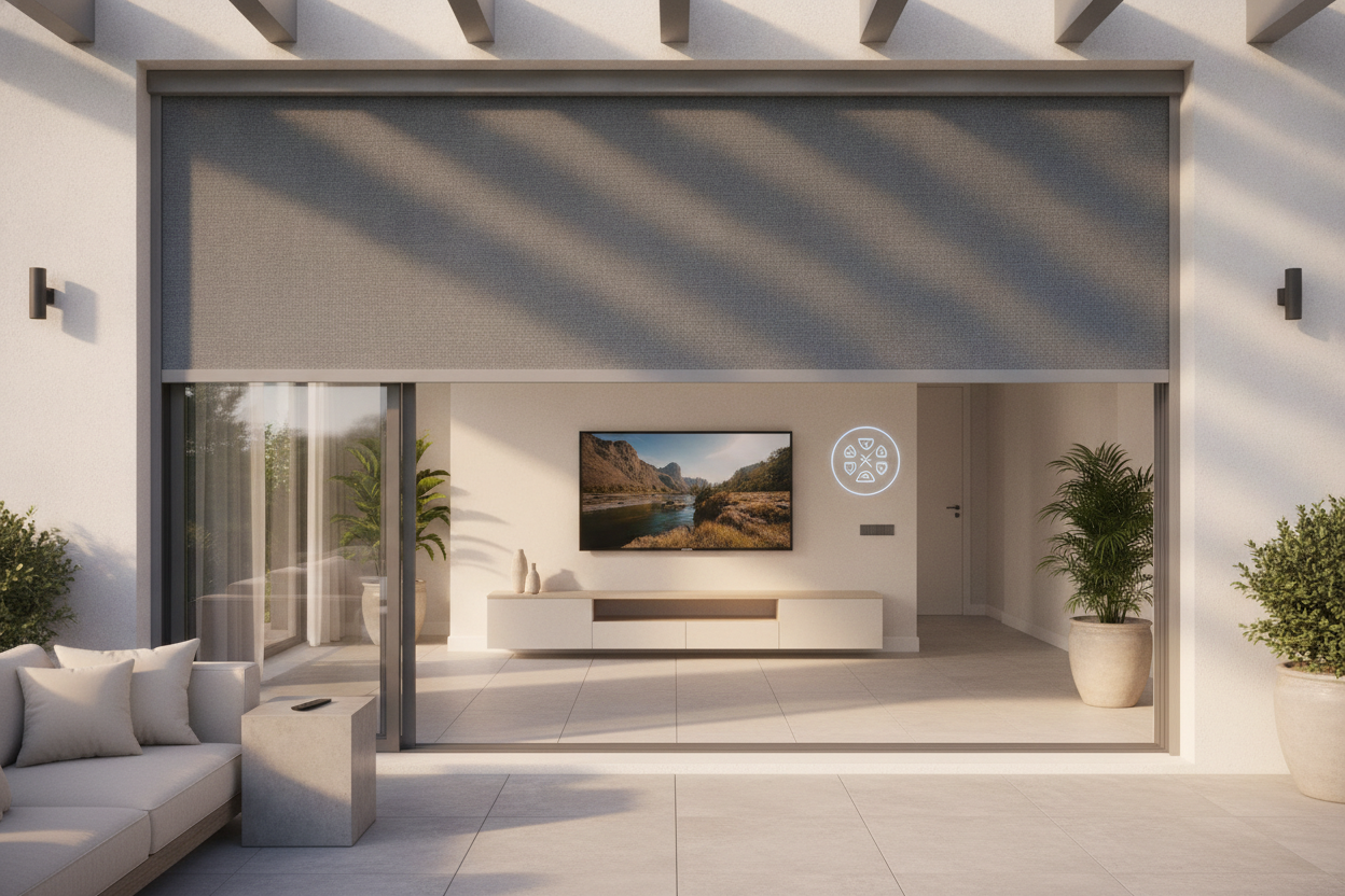 Your Outdoor TV Needs an Outdoor Roll Up Sunshade (Not a Bricker Screen)