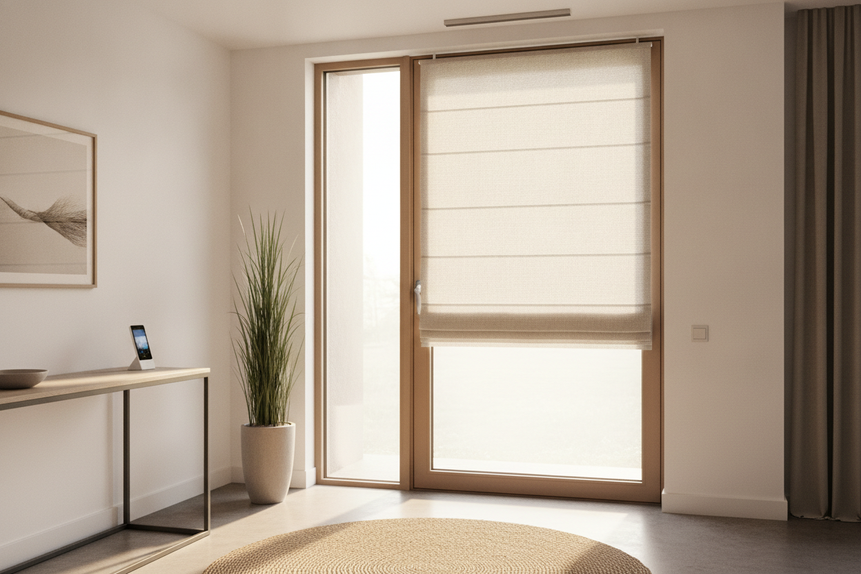 The Secret to Mounting a Roman Blind for Door Glass Without the Clatter