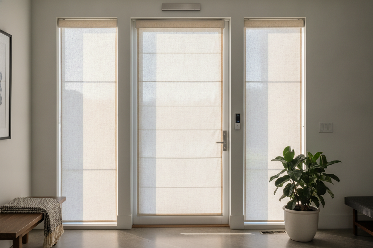 How One Door Roman Shade Finally Fixed My Fishbowl Entryway