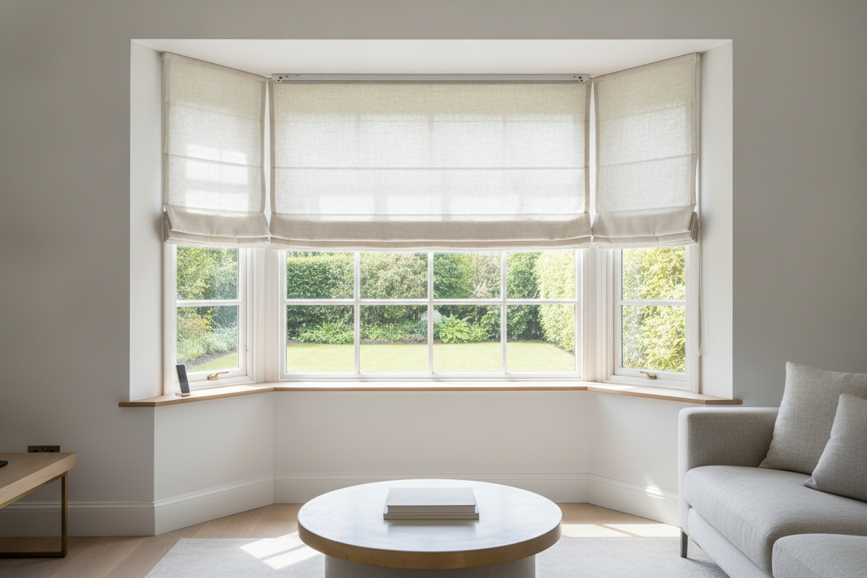 The 2-Inch Rule I Used to Automate My Bay Window Roman Shades