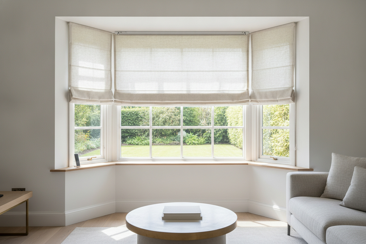 The 2-Inch Rule I Used to Automate My Bay Window Roman Shades