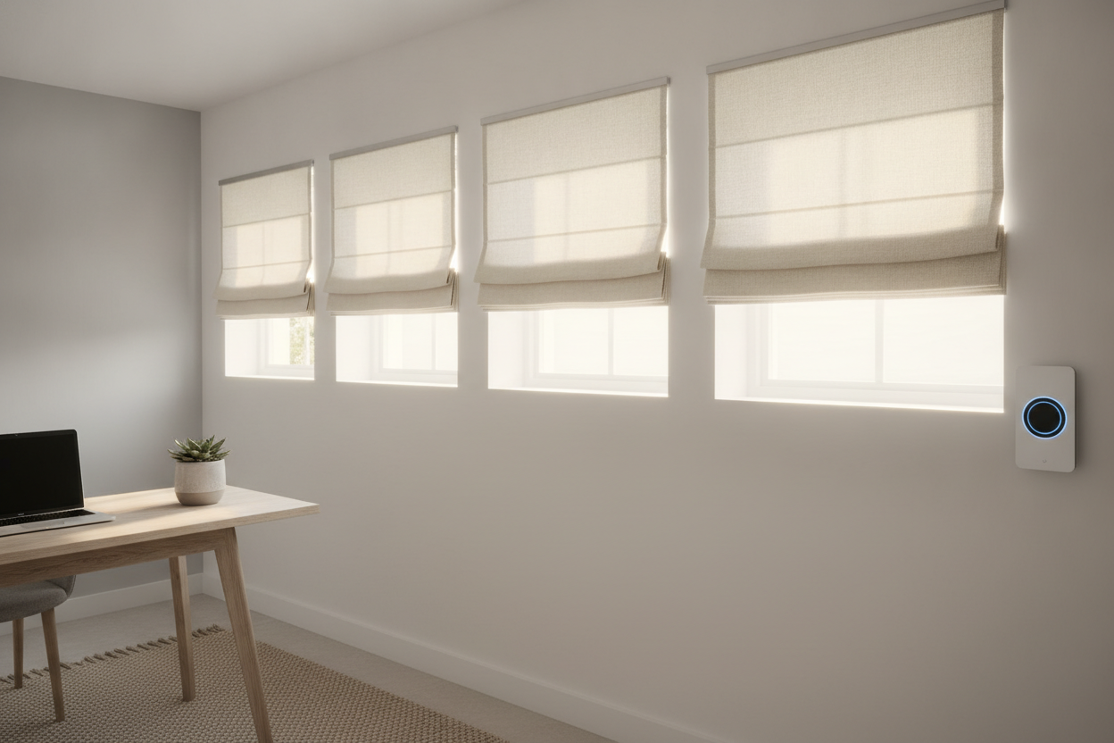 I Swapped to Roman Shades for Small Windows to Save My Tiny Office