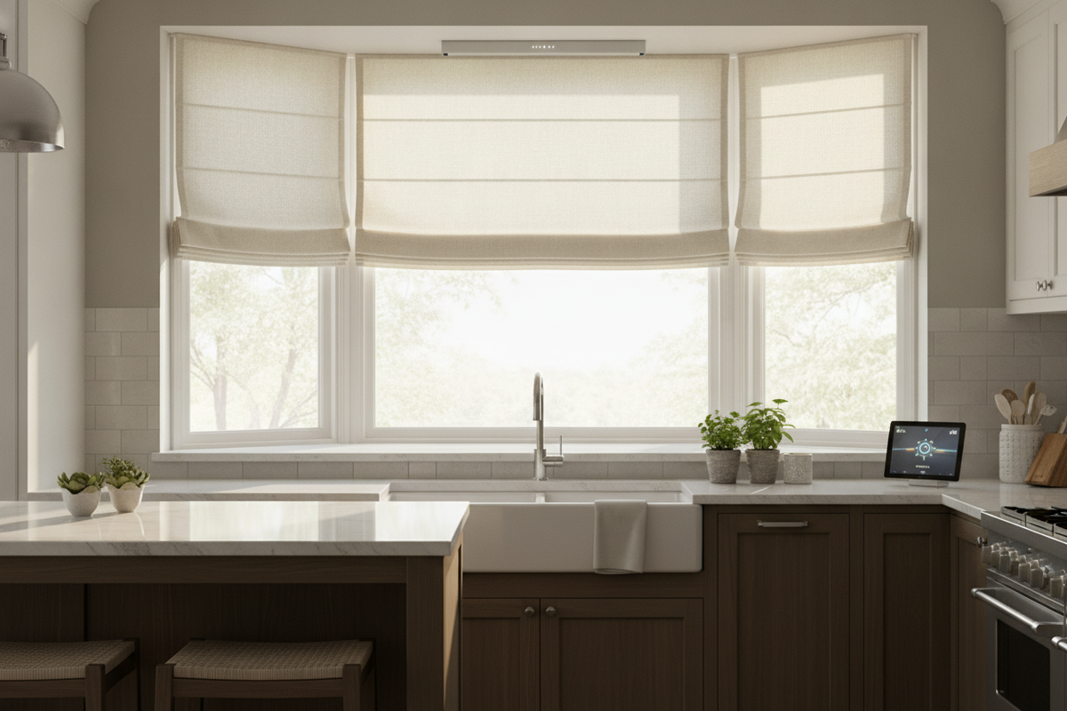 Stop Touching Cords: The Case for Smart Kitchen Roman Blinds