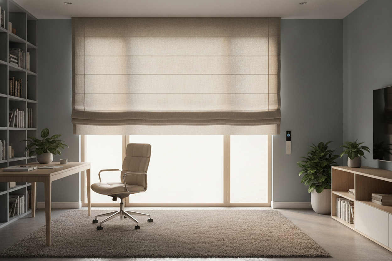 My Office Echoed Until I Upgraded to Smart Cloth Roman Shades