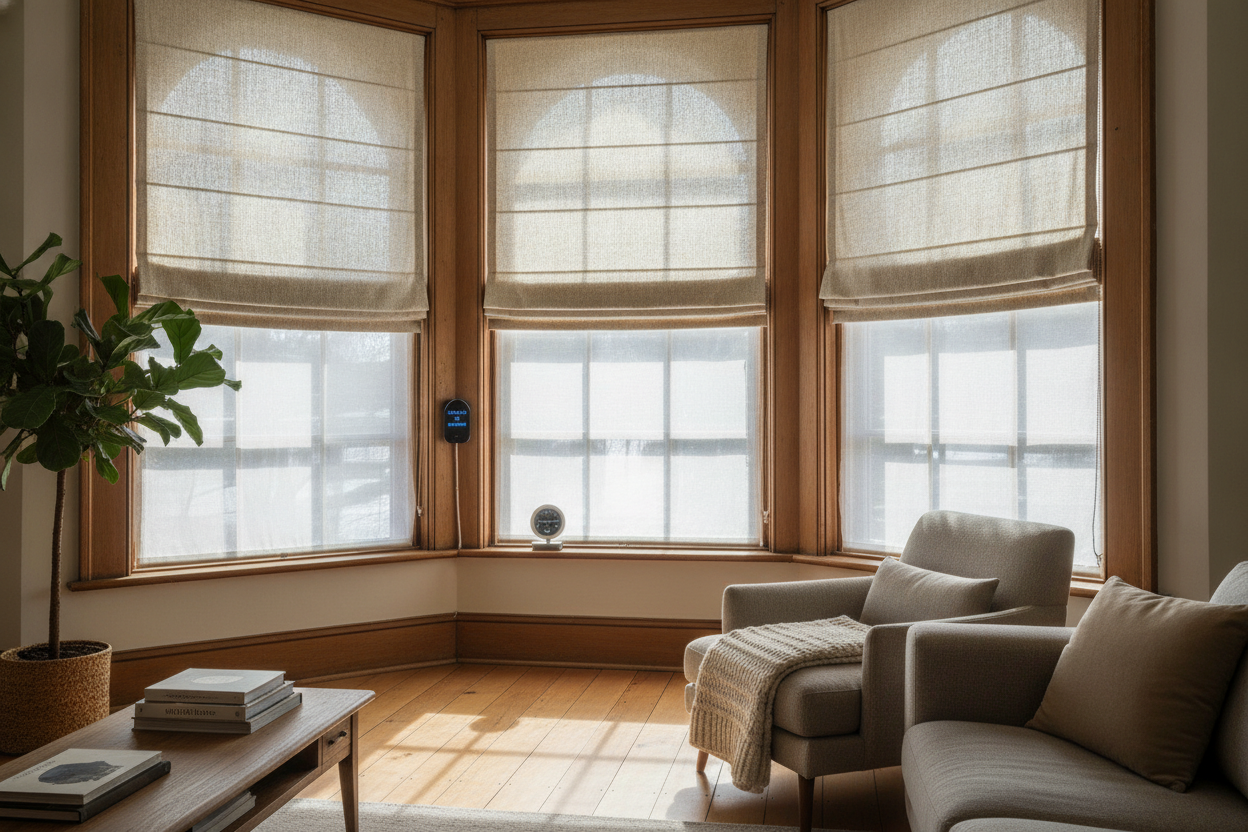 Don't Replace Drafty Glass: Smart Roman Window Blinds Are Cheaper