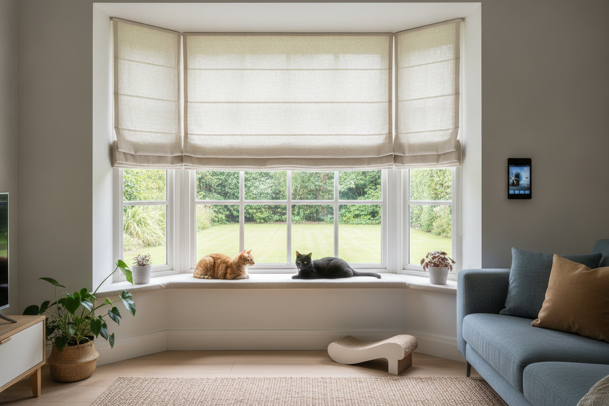 My Cats Ruined My Drapes, So I Switched to Curtain Roman Shades