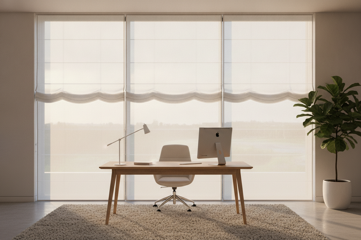 Your Office Glare Is Terrible (And Sheer Roman Shades Fix It)