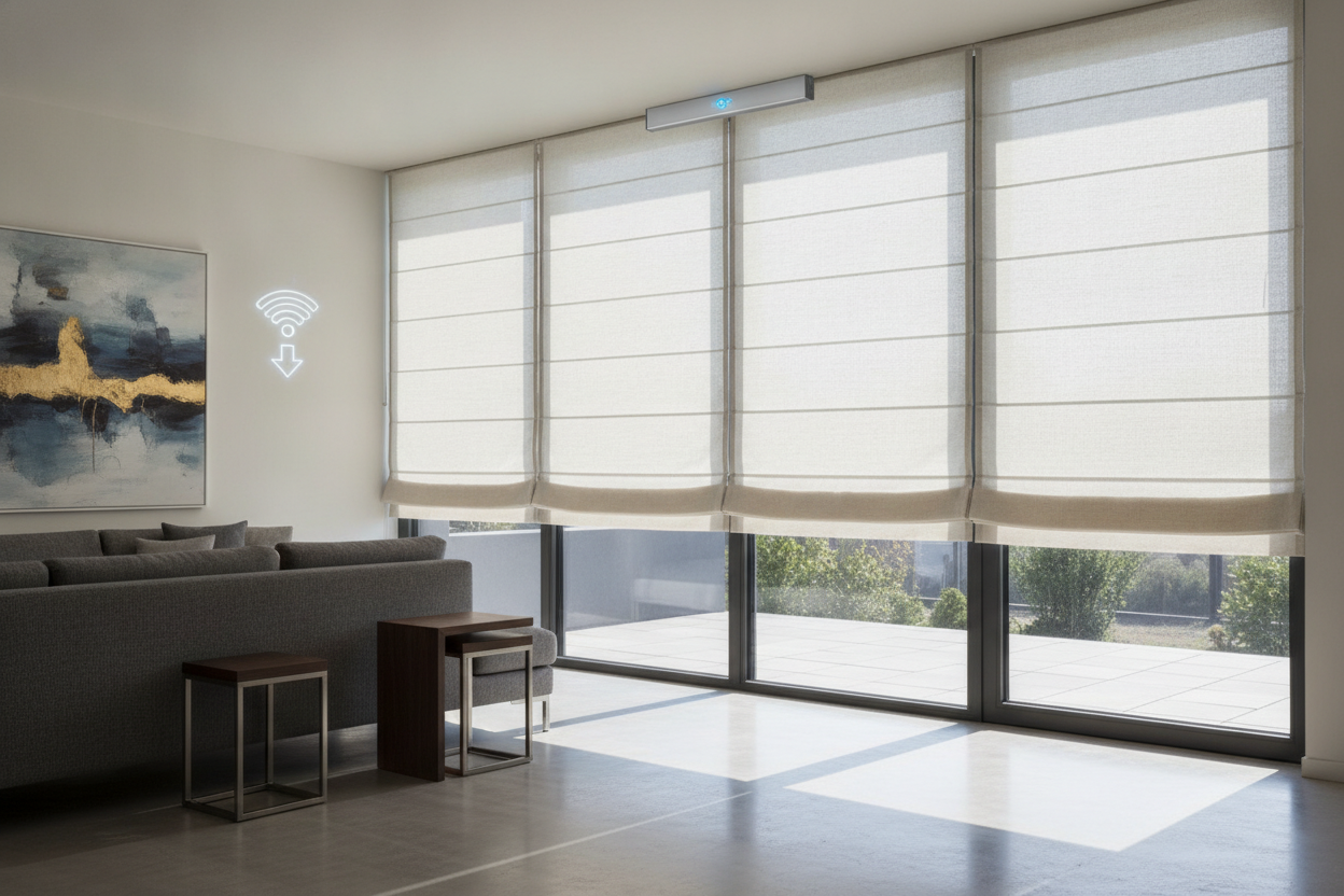 I Fixed My Sliding Glass Mess With Roman Blinds for Patio Doors
