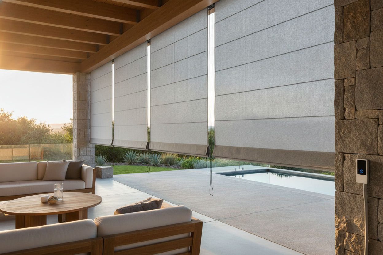 The Brutal Truth About Automating Exterior Roman Shades on a Windy Patio