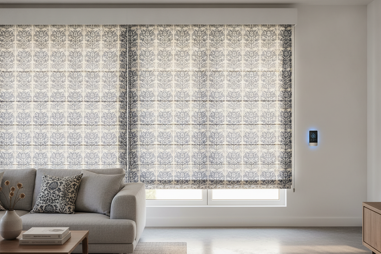 My Smart Home Felt Sterile, So I Automated a Block Print Roman Shade