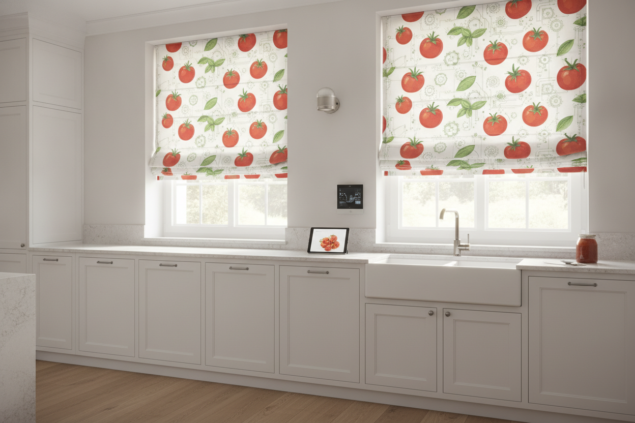 Tomato Sauce and Smart Motors: Why Kitchens Need Printed Roman Blinds