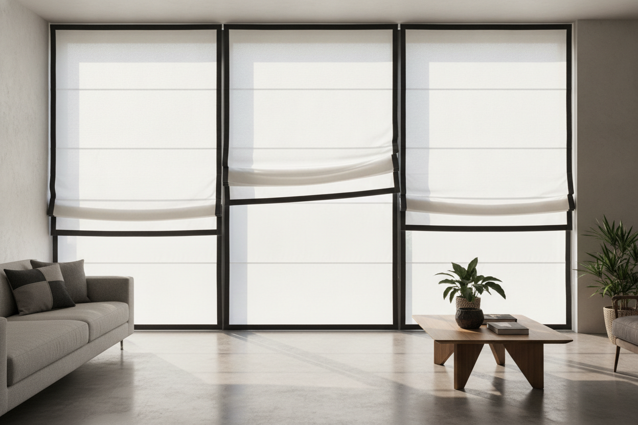 Automating a White Roman Shade With Black Trim is an Alignment Nightmare