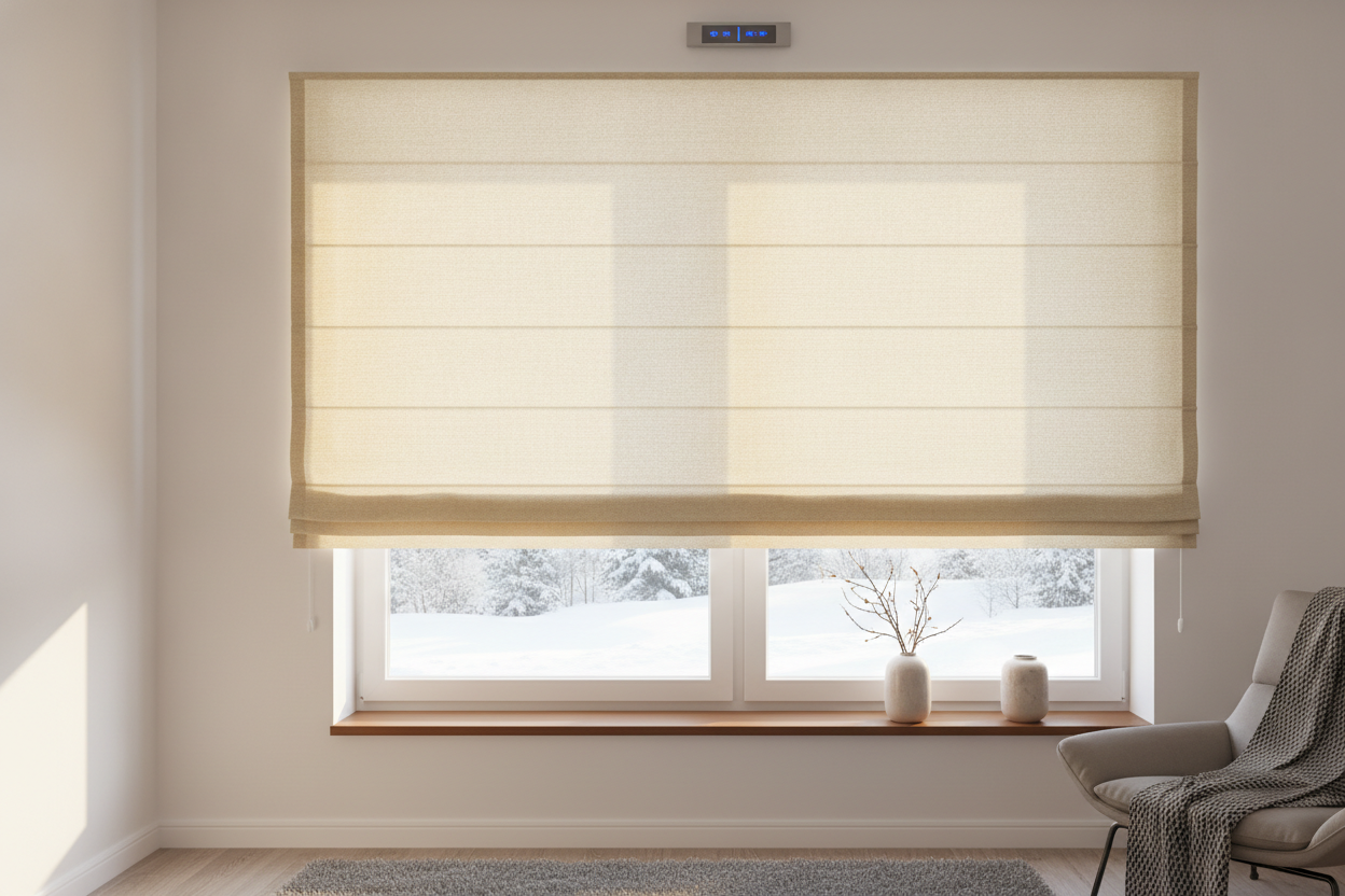 My Smart Roman Shades 34 x 72 Paid for Themselves in One Winter
