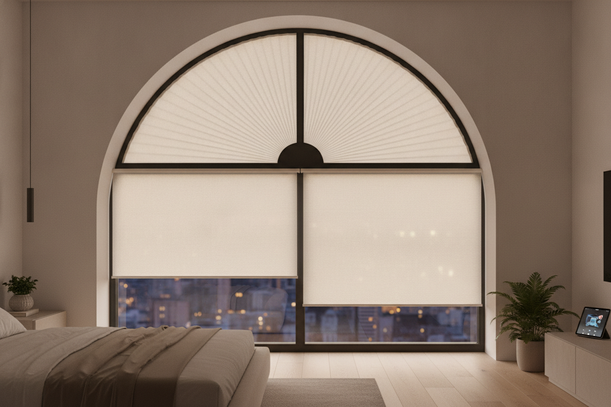 Why Curtains With Half Moon Windows Always Look Awkward at Night