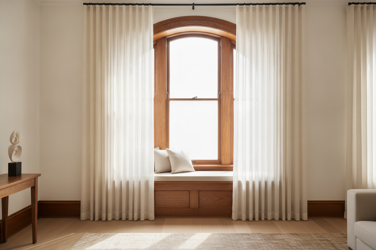 Your Arched Wood Window Deserves Better Than Cheap Paper Fan Shades