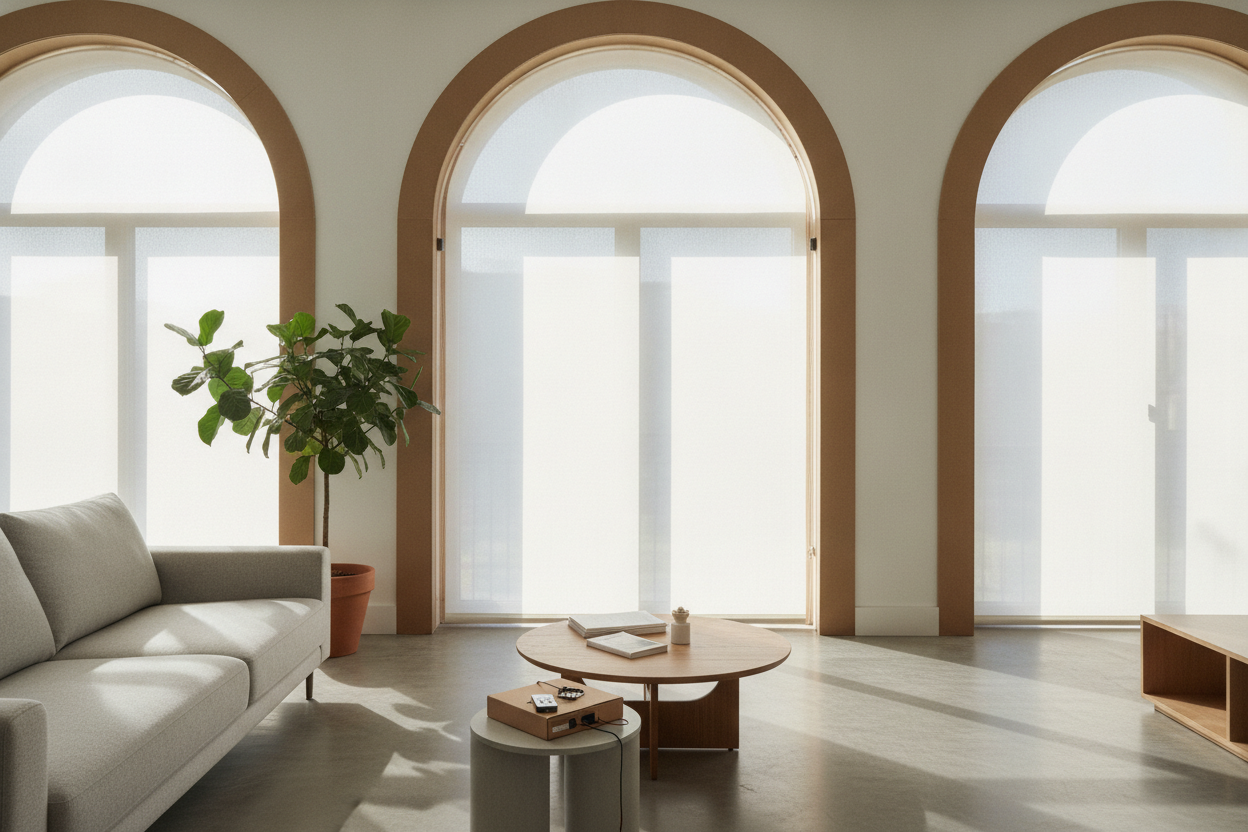 My DIY Arched Window Coverings Look Custom (Thanks to Cardboard)