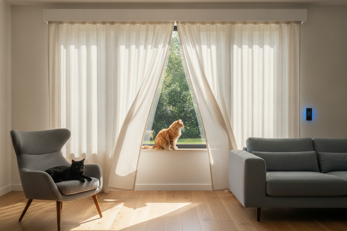 How a Curtain Roll Up System Stopped My Cats From Ruining My Drapes