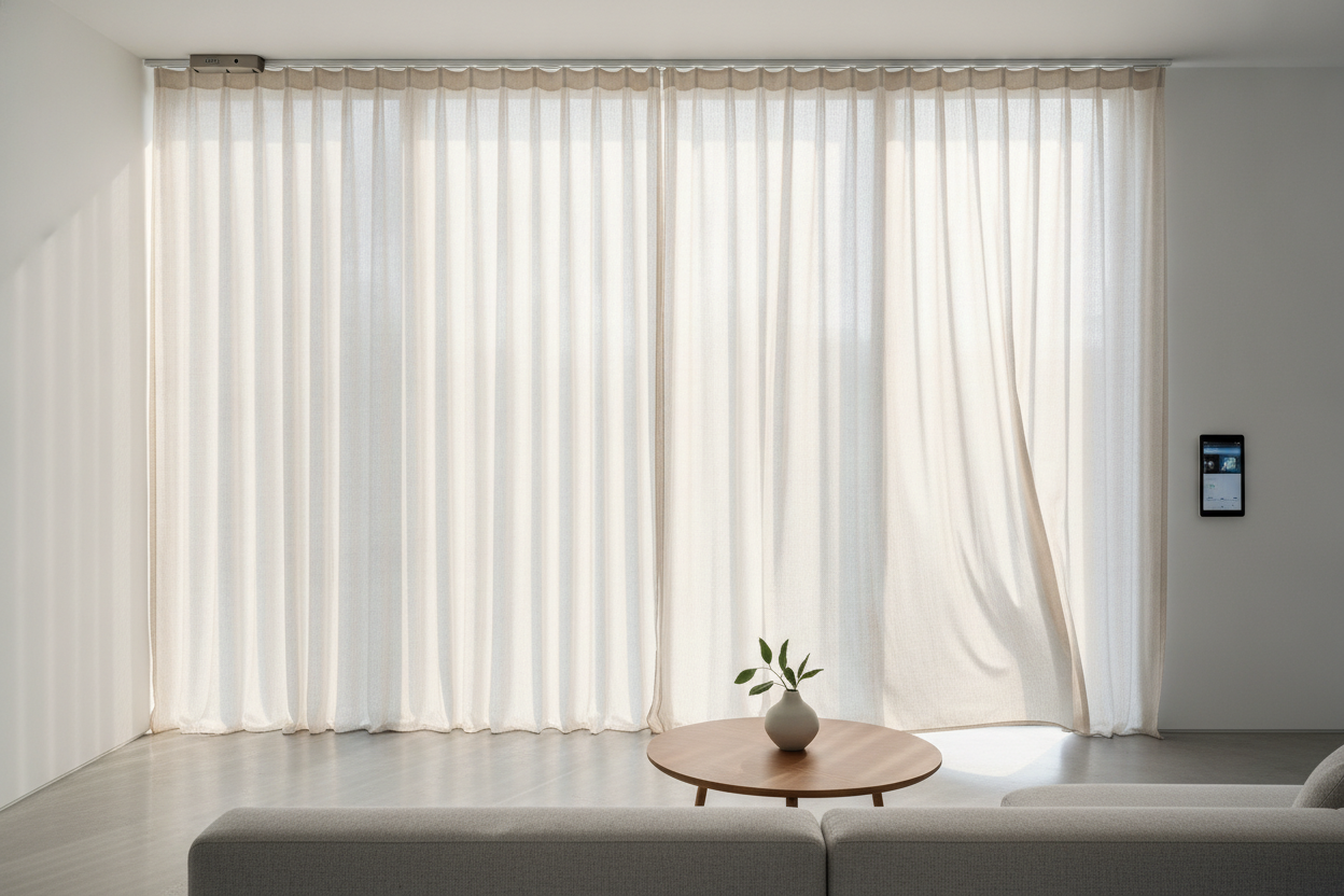 The Reason I Only Put Custom Sheer Curtains on a Smart Track