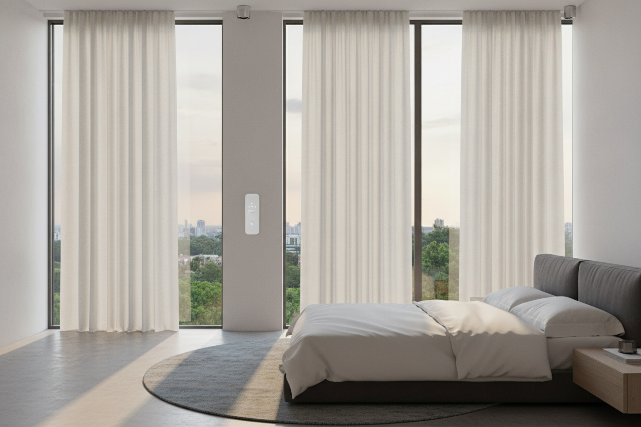 How Motorized Curtain Pairs Fixed My Lopsided Bedroom Windows