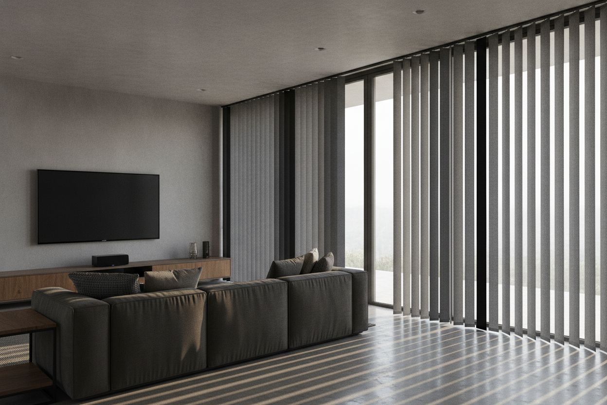 I Fixed Screen Glare With Black Vertical Blinds Replacement Slats