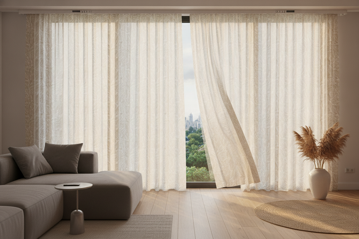 I Traded My Sterile White Drapes for Sheer Curtains With Design