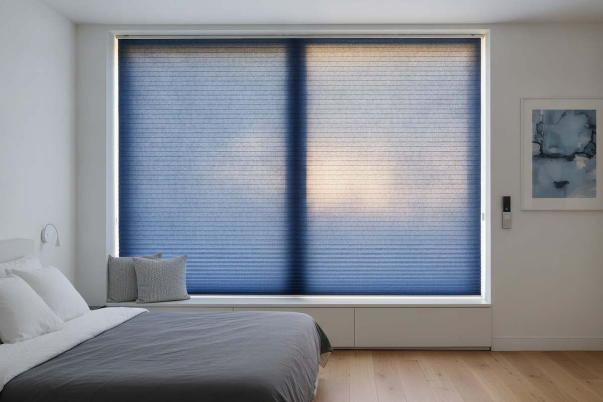 Blue Cellular Blinds: Color Dynamics, Cordless Mechanics, and Smart Automation