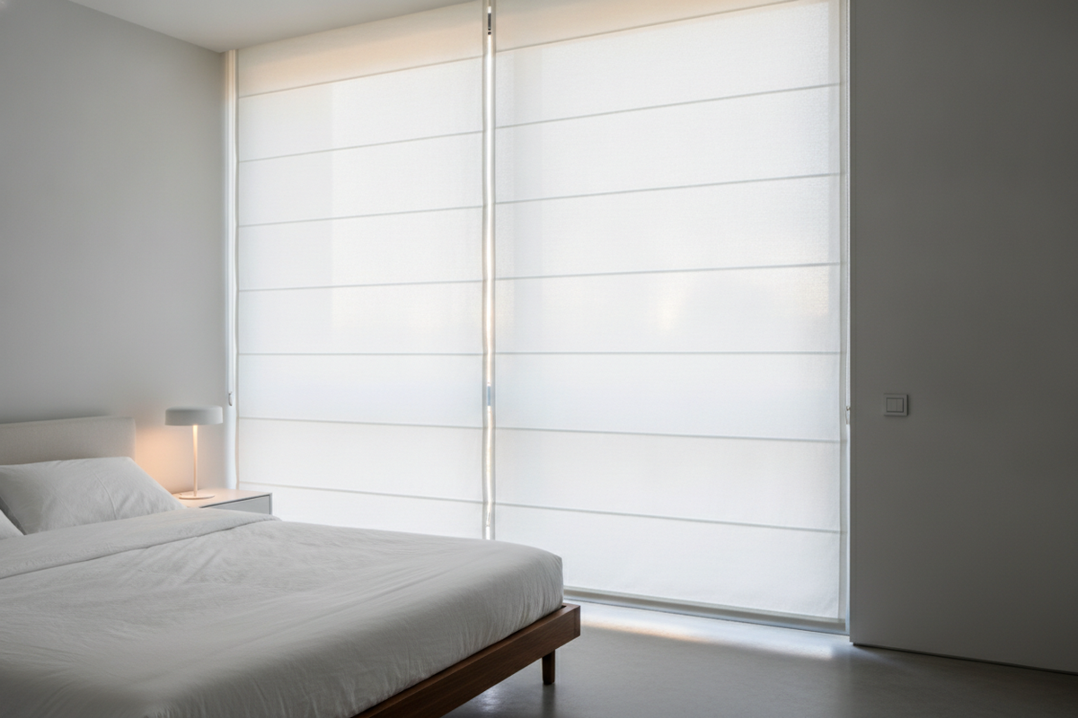 White Blackout Roman Shade Guide: Fabric Physics, Fold Styles, and Smart Automation
