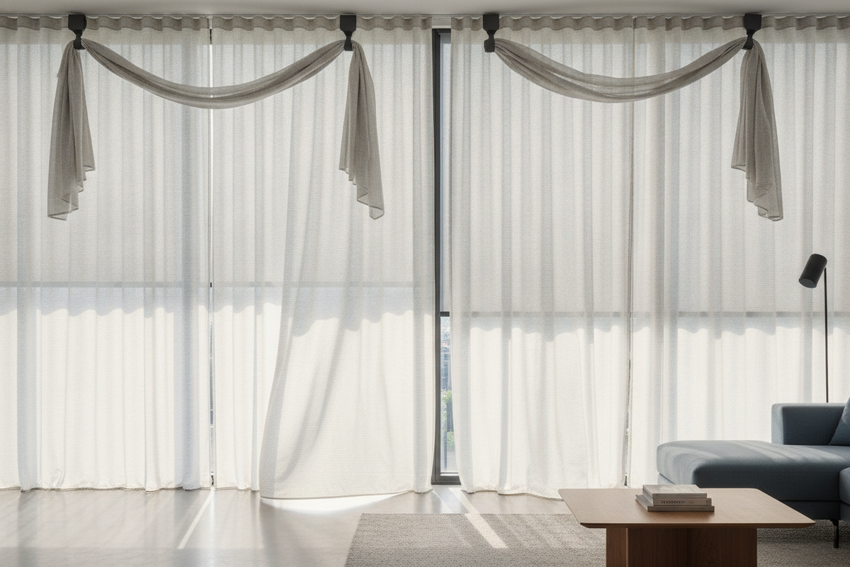 Gray Window Scarf Styling: Drape Mechanics, Fabric Textures, and Smart Shade Layering