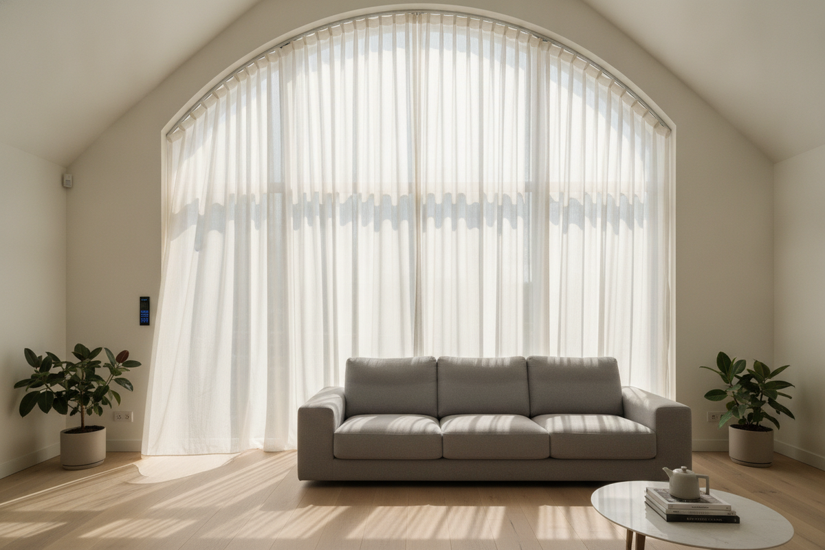 Curtains for Cathedral Windows: Geometry, Motorized Tracks, and Drapery Architecture