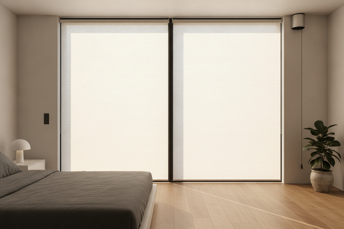 Faux Bamboo Roller Shades: Synthetic Weave Mechanics, Moisture Resilience, and Smart Motorization