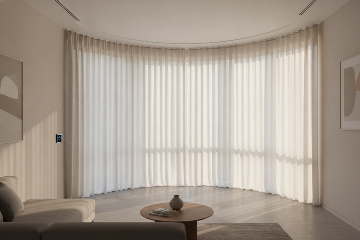 How to Hang Curtains on a Curved Window: Track Geometry, Mounting Hardware, and Smart Motorization